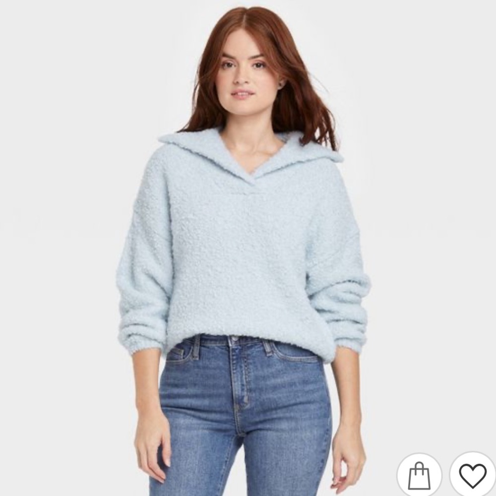 Split Neck Cozy Lounge Pullover Sweater Universal
